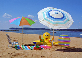 The beach at Buttonwood Beach Recreational Vehicle Resort, Earleville, Maryland
