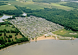 Aerial view of Buttonwood Beach Recreational Vehicle Resort, Earleville, Maryland