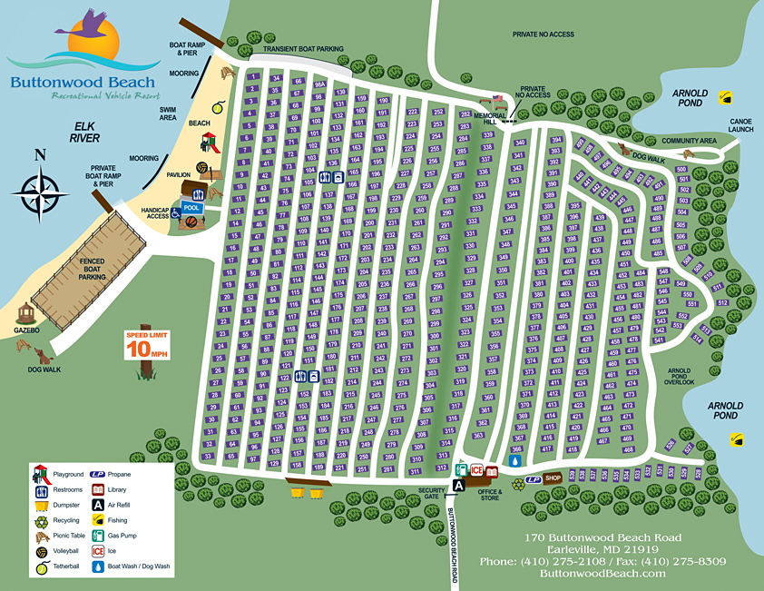 Buttonwood Beach Site Map - Click to download and print PDF version.