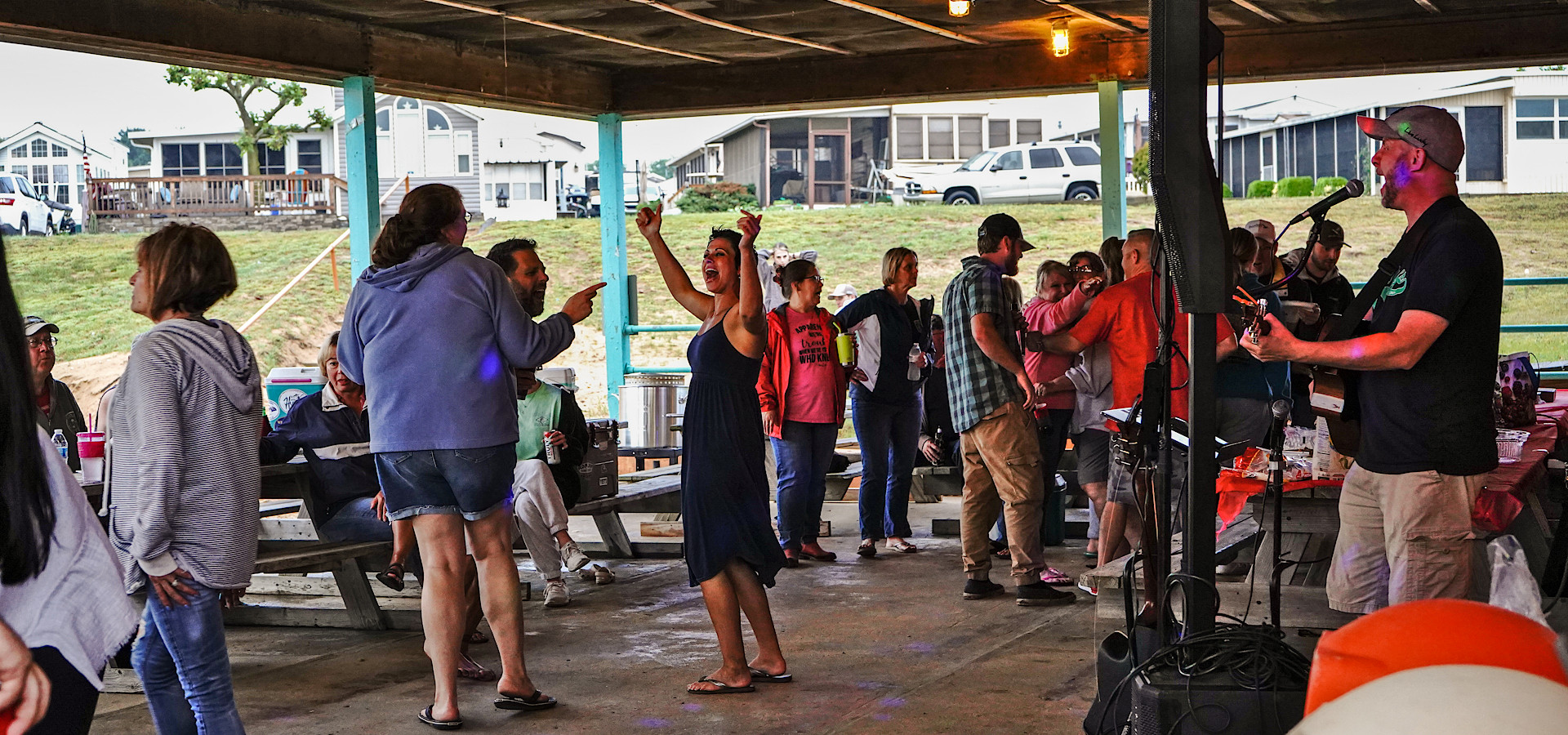 Band playing in the pavilion